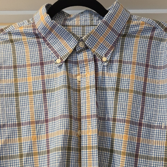 Hart Schaffner Marx Blue and Yellow Plaid Shirt - Picture 1 of 4